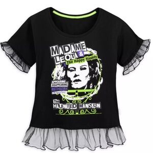 DISNEY HAUNTED MANSION MADAME LEOTA & THE HAPPY HAUNTS BLACK & LACE SHIRT~NEW~3X